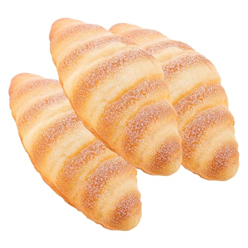 ifundom 3 Stück Teiliges Realistisches Kunstbrot Täuschend Echte Croissant Deko für Fotografie und Schaufenster Langlebige Simulation aus Robustem Material Leicht und Vielseitig für von ifundom