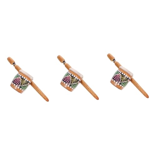 ifundom 3St Trommelinstrument Kleinkindspielzeug Spielzeug für Kleinkinder betwäsche hölzerne Laternen Kinderspielzeug Musikinstrument Spielzeug Handheld Handglocke Indonesien von ifundom
