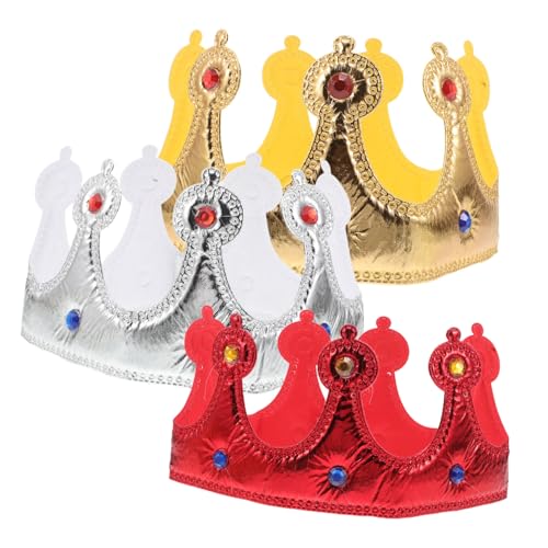 ifundom 3 Stück Verstellbare Königskrone Leichte Königskrone mit Juwelenbesatz Flexible Prinz Tiara für Jungen und Mädchen für Kostümspiele Fasching Schulaufführungen und Partys ifundom 3 Stück Verstellbare Königskrone Leichte Königskrone mit Juwelenbesatz Flexible Prinz Tiara für Jungen und Mädchen für Kostümspiele Fasching Schulaufführungen und Partys von ifundom