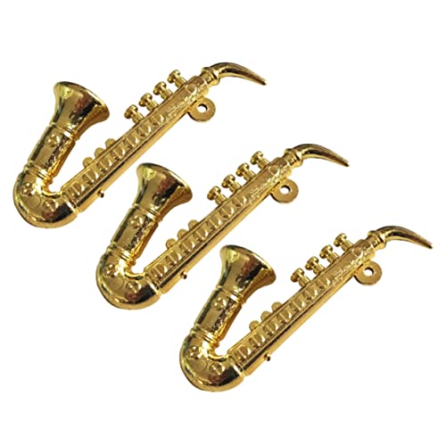 ifundom 3 Stücke Saxophon Puppenhaus Miniatur-Saxophon bastelzeug tischdeko esstisch Realistisches Instrumentengefühl Instrumente Mini-Instrumente Golden von ifundom