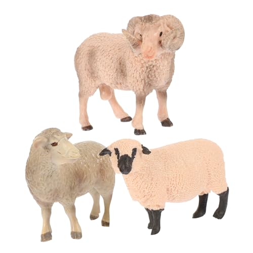 ifundom 3 Stücke Schaf-Modell Kleines Schafspielzeug Kleines Tierspielzeug Figur Realistisches Nutztierspielzeug Lamm Kreative Schafverzierung Schaf-Ornament von ifundom