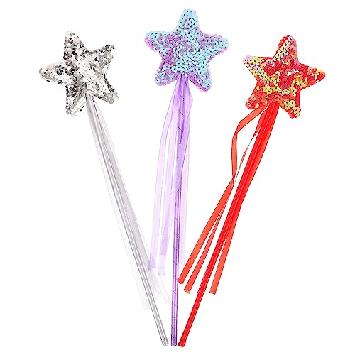ifundom 3 Stücke Zauberstab Partygeschenke Für Tutu Für Babymädchen Zappeln Stuffer Regenbogen-Tutu Für Mädchen Seifenblasenstäbe Mit Quaste Ballettröckchen Plastik von ifundom