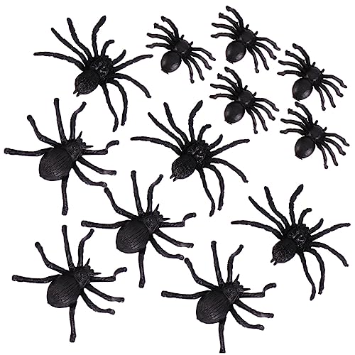 ifundom 30 Stück Halloween-Simulationsspinne Figur Spinnennetz Halloween Halloween Toys Streich Scherz Tierspielzeug gruselige Gadgets Plastik Black von ifundom