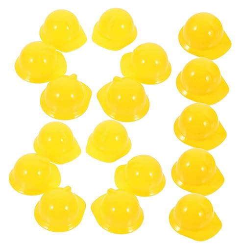 ifundom 30 Stück Kleiner Bauhelm Kunststoff Miniatur Hüte für Puppen Puppenzubehör Bauparty Dekoration Leicht und Vielseitig für Kuchen und Bastelprojekte von ifundom