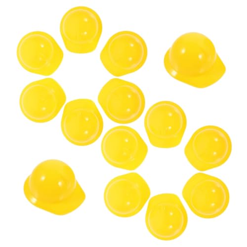 ifundom 30 Stück Mini-Bauhut geburtstagsdeko kindergeburtstags Dekoration Puppenhut Zubehör plasure Miniaturen Puppe Mini-Helme kleine Hühnerhelme Miniatur-Bauhut Plastik Yellow von ifundom