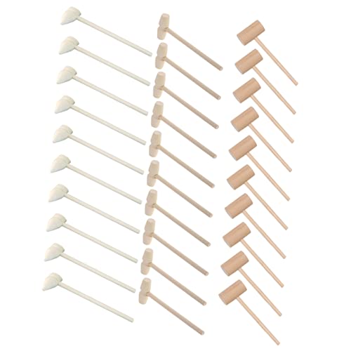 ifundom 30 Stück Mini-Gummihammer für kinderspielzeug spielsachen kinderhammer Holzhandwerkzeug Tortenhammer Mini-Holzschlägel Kuchenschlägel Holzhammerchen hölzern von ifundom