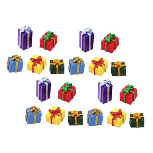 ifundom 30stücke Miniatur-geschenkboxen Aus Harz Für Zubehör DIY-Handwerk Weihnachtsdekoration Festliche Dekorative Pakete Zum Basteln Kleine Weihnachtsornamente Für von ifundom