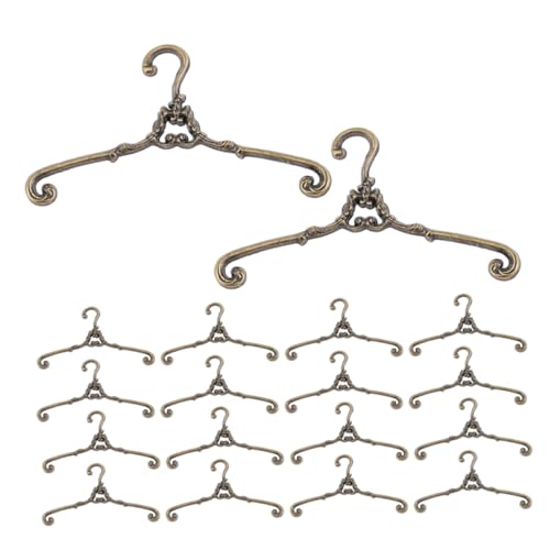 ifundom 30 Stück Teiliges Mini Puppenkleiderbügel Antikbraun Miniatur Puppenkleiderhalter für Puppenhaus Garderobe zur Aufbewahrung und Organisation von Puppenkleidung im Puppenhaus von ifundom