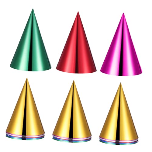 ifundom 30 Stück Weihnachtskegelhüte Kegelhüte Für Geburtstagspartys Kegelhüte Für Bunte Geburtstagspartyhüte Geburtstagshüte Für Erwachsene Silvesterhüte Für Kegelpartyhüte von ifundom
