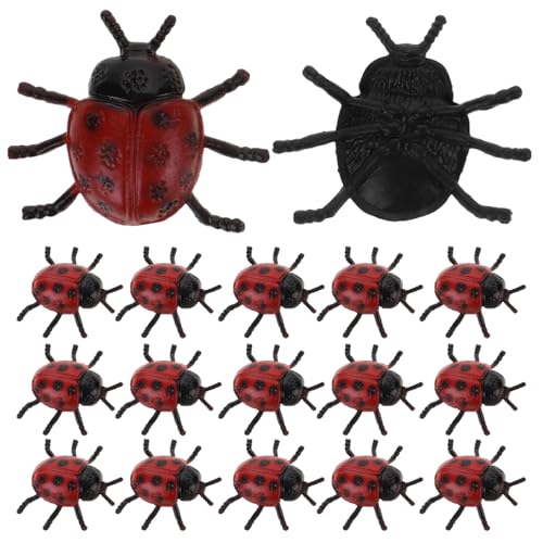 ifundom 30st PVC-Simulation Marienkäfer Gefälschte Bienen Echte Dekoration Mini-marienkäfer Marienkäfer Figur Marienkäfer Für Den Garten Bug-Action-Figur Dame Rot PVC-Kunststoff von ifundom