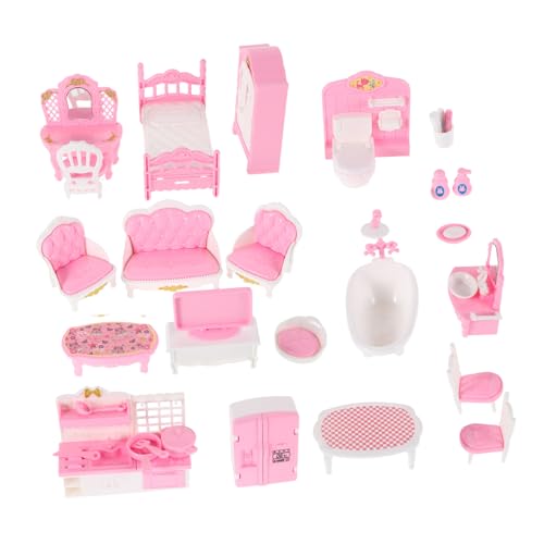 ifundom 32 Teiliges Puppenhaus Möbelset Mit Miniaturbett Kleinem Sofa Und Stuhl Für Zum Rollenspiel Und Puppenhaus Dekoration Im Modernen Stil von ifundom