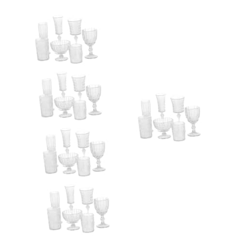 ifundom 35 Wasserbecher Miniaturgläser Puppenhaus Mini-Kaffeetassen Mini-Bierkrüge weingläser winziges Spielzeug Puppenbecher Babygebrauch Champagnerglas Basteltasse Essen Spielen Kind von ifundom