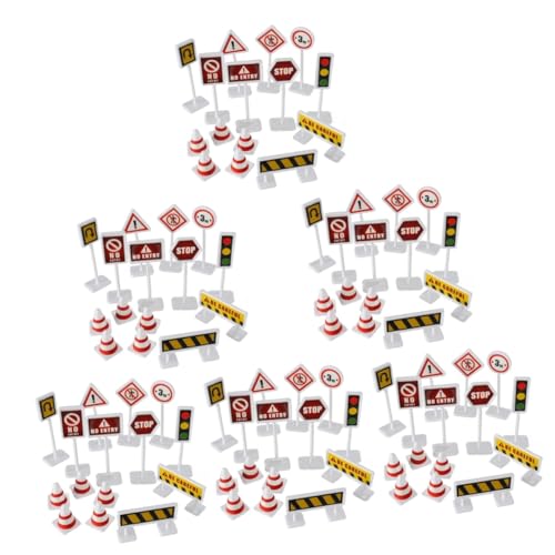 ifundom 36 Sätze Straßensperre Zeichen verkehrserziehung Spielzeug für Kinder Ampelspielzeug Lernspielzeug Embleme Spielzeuge Mini-Straßensperre Straßenkegel Puzzle Straßenschild Indikator von ifundom