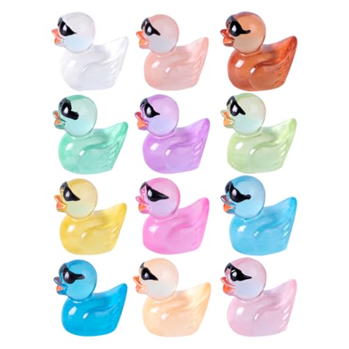 ifundom 36Pcs Winzige Harz Enten Luminous Mini Harz Enten Ornament Für Dollhouse Gartendekoration DIY Craft Micro Landscape Party von ifundom