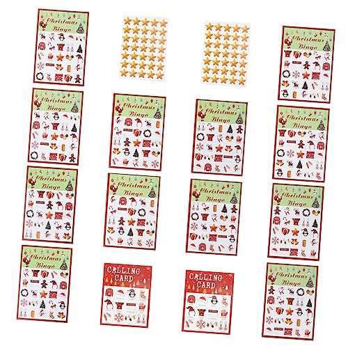 ifundom 37 Stück Spielkarte interaktive Spiele bürospiel Party Spiele die bescherung sinterklaas partyspiel geschke Partyzubehör Zubehör für Partydekorationen Bingo-Karten Papier rot von ifundom
