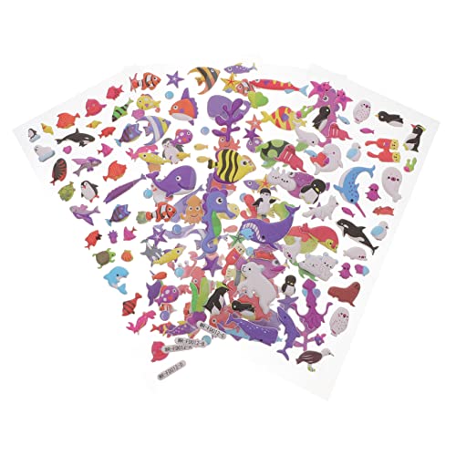 ifundom 3D Puffy Aufkleber Mit Meerestieren Sticker Für Bastelprojekte Geschenkdekoration Und Geburtstagsfeiern PVC Aufkleber Für von ifundom