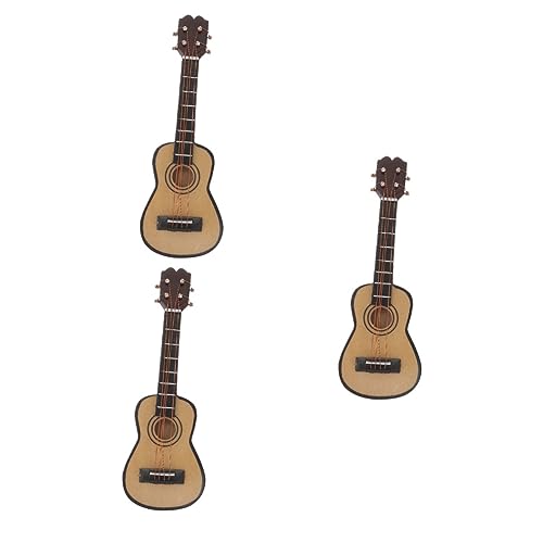 ifundom 3St E-Gitarre im Taschenformat kreative Mini-Gitarre Puppenhaus-Modell Mini-Hausdekoration Modelle Spielzeug Gitarrenmodell Mini-Hausbedarf Miniatur schmücken Zubehör Kind Holz von ifundom