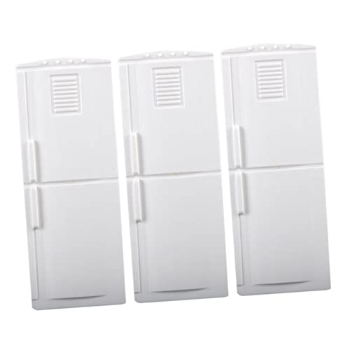3St Simuliertes Kühlschrankmodell Küchenspielzeug vortäuschen Kühlschrank im Maßstab 1/12 Mini-Kühlschrank Modelle Sandtischverzierung Modell für Haushaltsgeräte Sandkasten Abs von ifundom