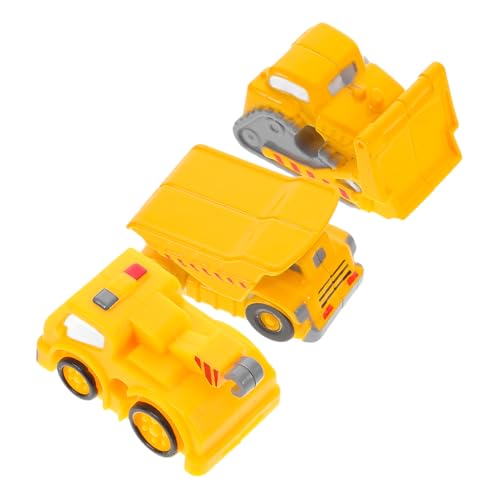 ifundom 3Stücke Teiliges Konstruktionsspielzeug Set für Fahrzeuge LKW Bagger Spielzeugautos mit Realistischer Gestaltung Fördert Kreativität und Motorische Fähigkeiten von ifundom
