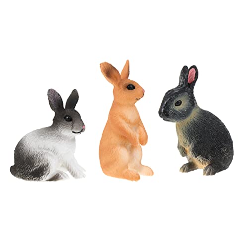ifundom Plastikmodell Spielzeug Simulation Hase Figur Tiermodell Spielzeug 3pcs Intelligenzentwicklung Für Kinder von ifundom
