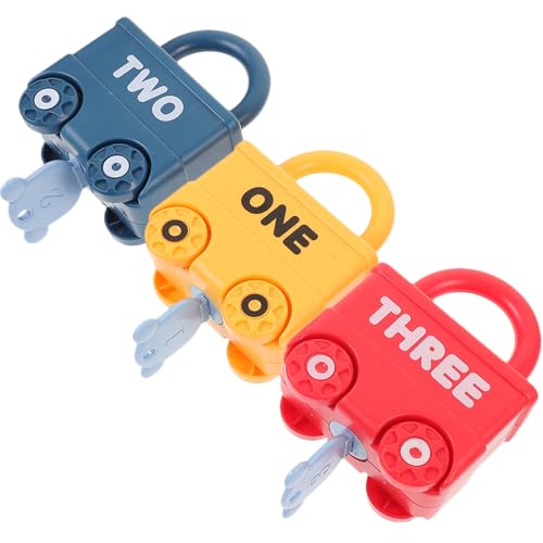 ifundom 3stücke Teiliges Lernspielzeug Für Kleinkinder Pädagogisches Schlüssel-lockspielzeug Feinmotorik Und Sensorischen Fähigkeiten Für Junge Mädchen Ab Jahr Buntem Design von ifundom