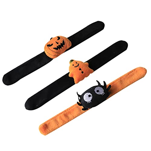 ifundom 3st Halloween-ring Reize Spinnendekor Geister-slap-armbänder Halloween-partyzubehör Für Erwachsene Halloween-ohrringe Halloween-aufkleber Kürbis-slap-armbänder Kürbis- Plüsch von ifundom