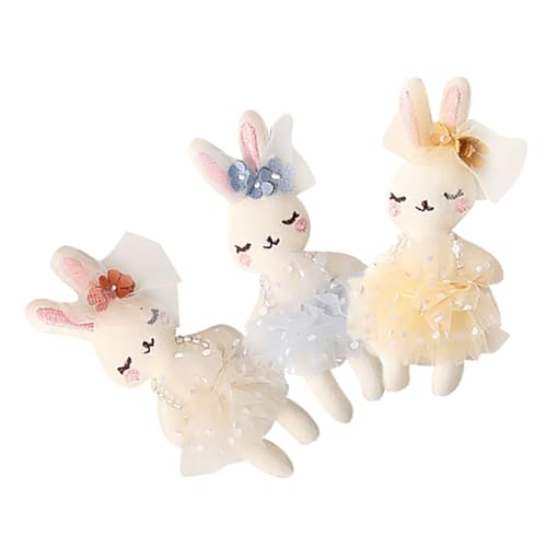 ifundom 3st Kaninchenpuppe Kinderspielzeug Plüschhasenpuppen Stofftier Osterhase Mini-plüschtier Stoffhase Kaninchenstatue Osterhasen-plüsch Desktop-Kaninchen-Ornament Tiere Pp Baumwolle von ifundom