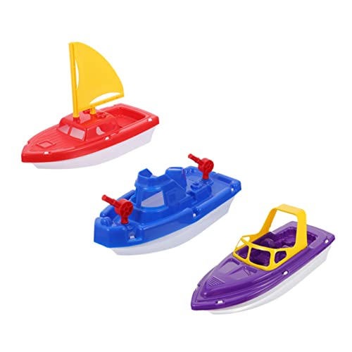 ifundom 3st Schnellboot Baby Wasserspielzeug Schwimmendes Spielzeugboot Baby Spielzeug Sommersand Segelboot Spielzeug Wannenspielzeug Kind Mädchen Plastik Spielzeugset von ifundom