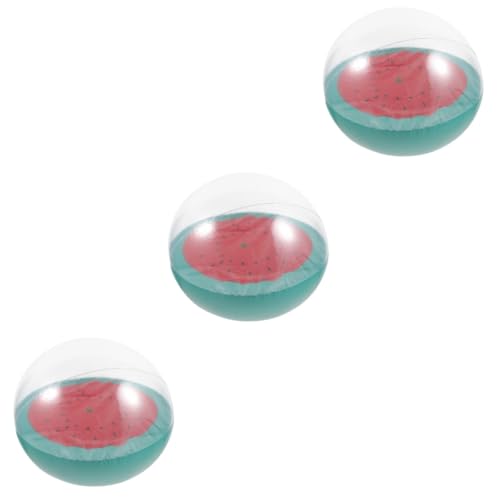 ifundom 3stücke Aufblasbarer Wasserball Wassermelonen-design Bunter Strandball Für Schwimmbad Strand Und Wasserspiele Für Sommerpartys Und Outdoor-aktivitäten von ifundom