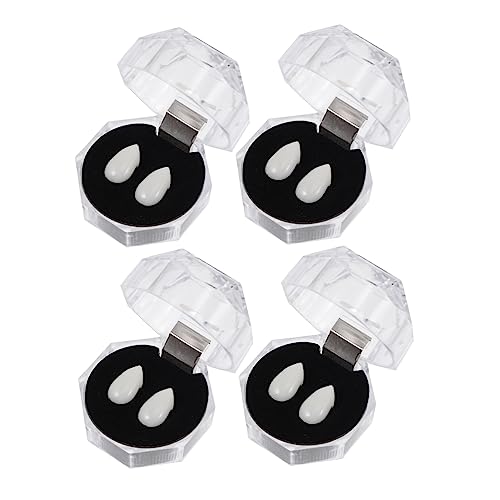 ifundom 4 Paar Halloween Zahnersatz Party Zähne Modell Leuchtender Zahnersatz Lustiges Party Kostüm Werkzeug Trick Requisiten Für Halloween Falsche Zähne Cosplay Zubehör Weiß von ifundom