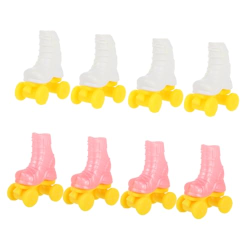 ifundom Niedliches Miniatur-rollschuh-Set 4-teilig Puppenschuhe Aus Kunststoff Zum Basteln Puppenhaus-zubehör Puppen-Skating-Werkzeug von ifundom