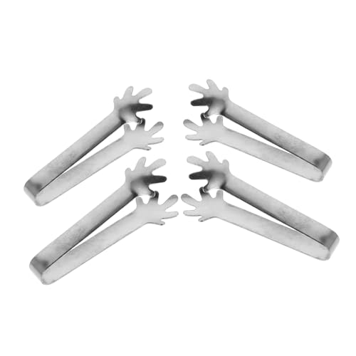 ifundom 4 Pcs Mini Food Tongs Puppenhaus Snacks Mini Ornamente Doll Backga Zangen Miniaturen Küchenwerkzeuge Brot Utilität Tongmodi Desktop Ornamente Handgon Edelstahl Silber Silber von ifundom