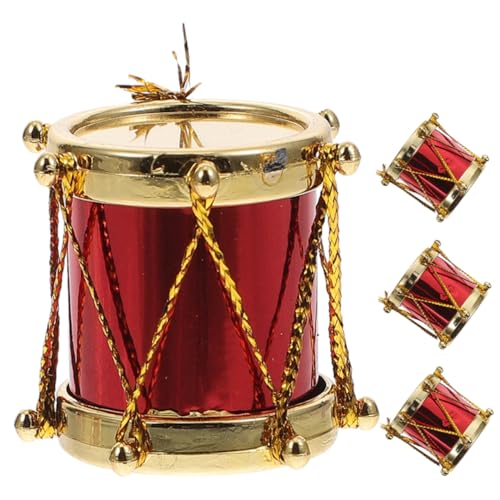ifundom 4 Puppenhaus-Trommelmodell -Musikornament Nachbildung eines Spielzeug Miniature House Mini-Musikinstrument- Mini-Trommelmodell-Verzierungen Schlagzeug Requisiten von ifundom
