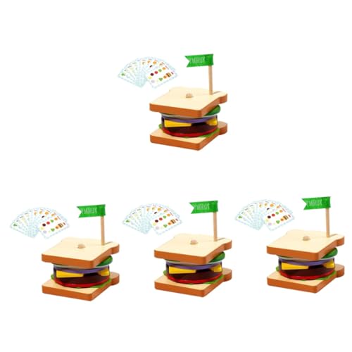 ifundom 4 Sätze Burger-Spielzeug Kinderspielzeug Kinder Halloween Minispielzeug für Kinder Mini-Spielzeug Kinder stapeln Essen Kognitionsspielzeug stapeln tragbar Spielhaus Spielzeug Suite von ifundom