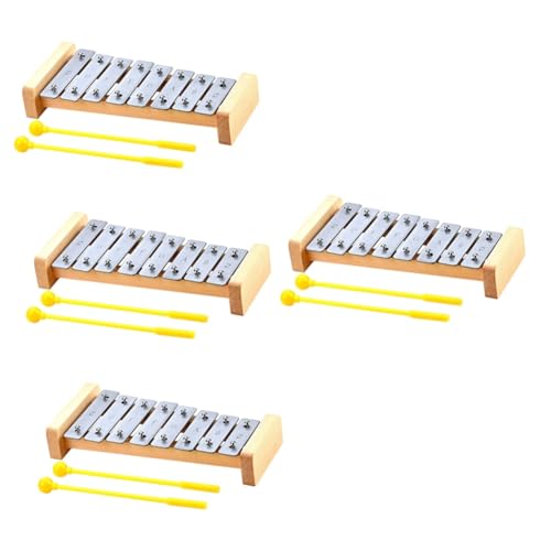 ifundom 4 Sätze Klavier Spielzeug Musikinstrument Spielzimmerversorgung Tastatur aus Holz Pädagogisches Schlagzeug Kleinkindpercussion hölzern Xylophon Metall Klaviatur Plastik von ifundom