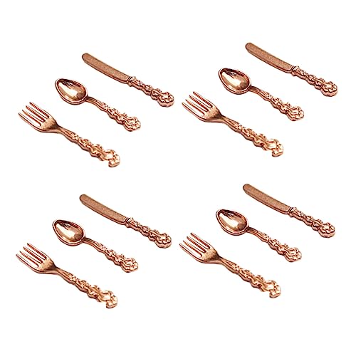 ifundom 4 Sätze Mini-Besteck für kinderspielzeug hühner Tischdekoration spielsachen Mini-Puppenhaus-Geschirr Mini-Geschirrverzierung Legierung Rose Gold ifundom 4 Sätze Mini-Besteck für kinderspielzeug hühner Tischdekoration spielsachen Mini-Puppenhaus-Geschirr Mini-Geschirrverzierung Legierung Rose Gold von ifundom