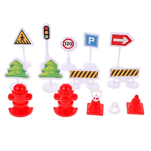 ifundom 4 Sätze Mini-Verkehrsschild-barrikaden Spielzeuge Kleines Straßenschild-Spielzeug Verkehrszeichen Barrikade Dekoration Straßensperrschild Spielzeug Plastik Miniatur Kind Lehrmittel von ifundom