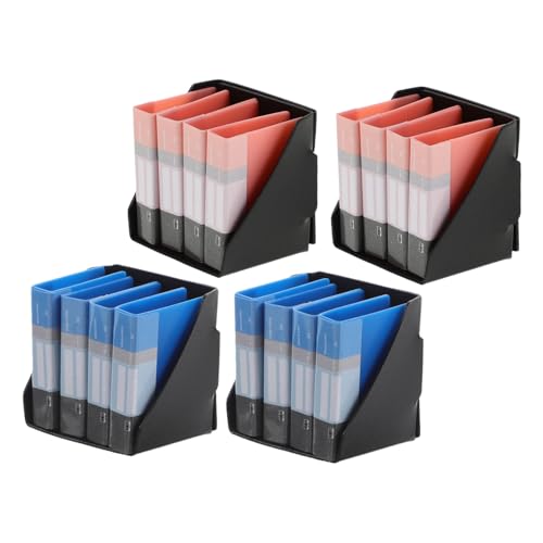 ifundom 4 Sätze Miniatur Puppenhaus Aktenordner Realistischer Mini Dokumentenhalter Kompakter Desktop Organizer Vielseitig für Puppenhaus Büro-Dekoration und Rollenspiel Zubehör von ifundom