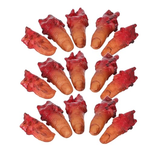 ifundom 4 Sätze Realistische Blutige Abgetrennte Finger Deko Plastik Gruselige Fingerglieder Requisiten für Halloween Party Cosplay Haunted House Dekoration von ifundom