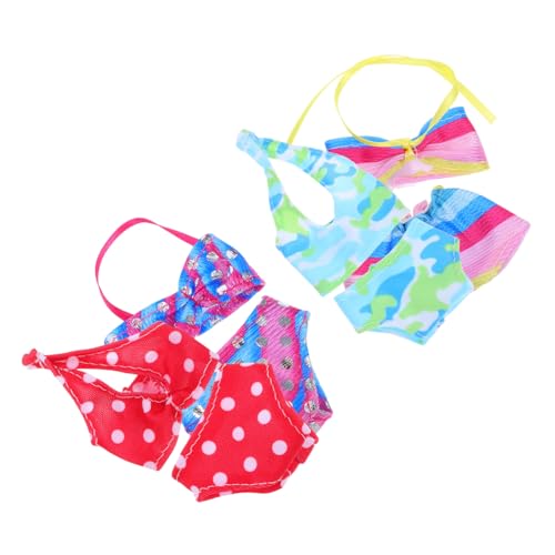 ifundom 4 Sätze Teiliges Puppen Badeanzug für Puppen Modische Bikini und Schwimmkostüme aus Komfortablem Material Detailreich Verarbeitet für Strand Szenen und Kreatives von ifundom