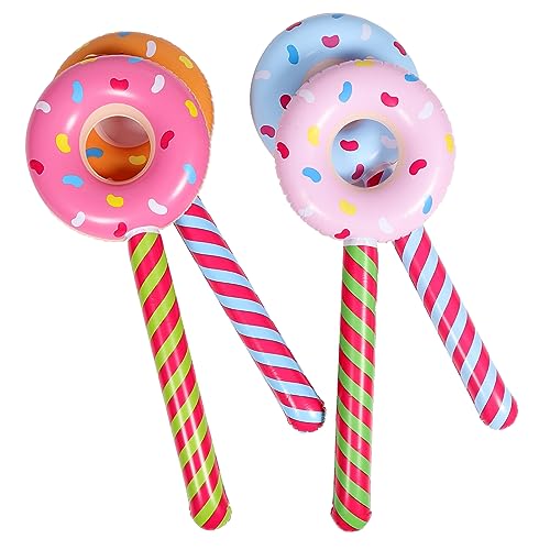ifundom 4 Stück Aufblasbarer Donut-Stick Schwimmbecken für Schwimmer aufblasbarer Lutscher geformt hühner aufblasbare donut Donut-Lutscher-Luftballons PVC-Donut-Lutscher von ifundom