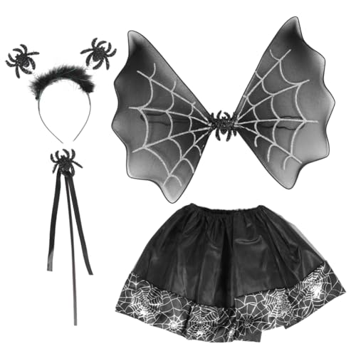 ifundom 4stücke Teiliges Für Mädchen Schwarzes Halloween-Accessoire Mit Flügeln Tutu-Rock Und Kopfband Für Partys Und Kreative Auftritte ifundom 4stücke Teiliges Für Mädchen Schwarzes Halloween-Accessoire Mit Flügeln Tutu-Rock Und Kopfband Für Partys Und Kreative Auftritte von ifundom