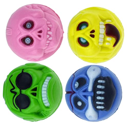 ifundom 4 Stück Gummielastischer Ball Halloween Halloween Toys flummiset kinderknallzeug Gummispielzeug Bälle hüpfen federnd Partyzubehör springende Bälle Halloween-Requisiten von ifundom