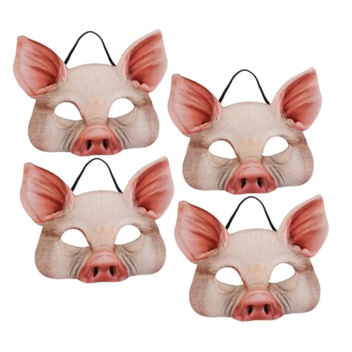 ifundom 4 Stück Halbgesichts-pig-masken aus Leichtem Eva-material Atmungsaktiv Vielseitig für Halloween Karneval Cosplay und Motto-partys Strapazierfähig und Komfortabel für Erwachsene von ifundom
