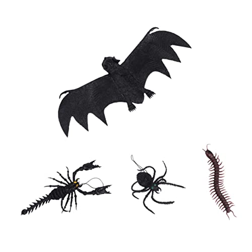 ifundom 4 Stück Halloween- Halloween Halloween Toys Halloween Decor Halloween- Halloween-Animatronik künstliche Insekten scherzhafte Requisiten weiches Gummi Black von ifundom