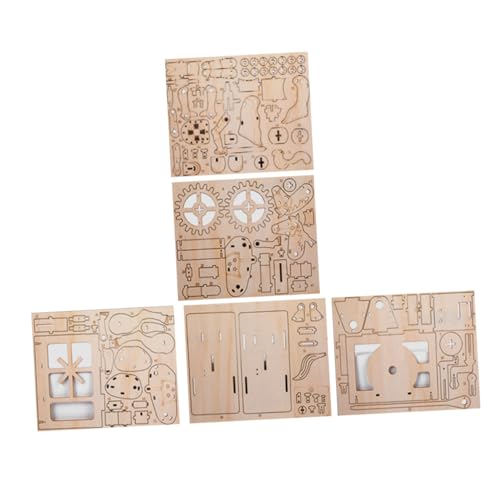 ifundom 4 Stück Holzpuzzle Schreibtischdekoration Denksportaufgaben Aus Holz 3D-Puzzle Basteln Für Erwachsene Puzzle Zusammensetzen Puzzles Aus Holz Kind Erwachsener Schmücken Hölzern von ifundom