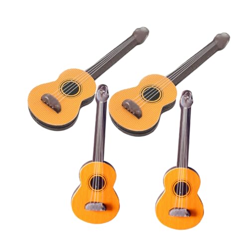 ifundom 4 Stück Klassische Gitarrenmodelle Miniaturen Kleine Puppenmodelle Fotografie Requisiten Mini Gitarrendekor Mini Puppengitarrendekorationen Miniatur Musikinstrumente DIY von ifundom