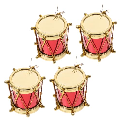 ifundom Mini-Musikinstrument-modellset 4-teiliges Mini-Trommel-Set Puppenhaus- Wohnaccessoire Fake-Trommel-Ornament von ifundom