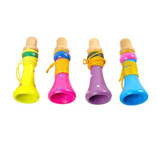 ifundom 4 Stück Kleine Holz Lautsprecher Kinderhörner Kinderspielzeug kleine Redner der kinderinstrumente musikinstrumente Kinderparty Trompete -Trompete hölzern von ifundom