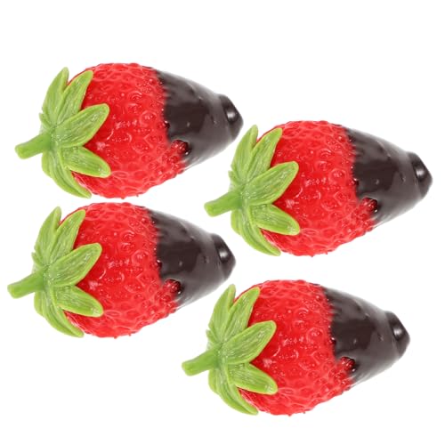 ifundom Künstliche Erdbeeren – 4 Stück Künstliche Erdbeeren Dekorative Erdbeer-Ornamente Für Küche & von ifundom